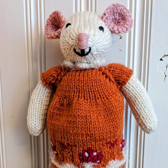 Meet Ella Mouse handmade tricot stuffed animal baby shower birthday gift 14 inch - Picture 4 of 7